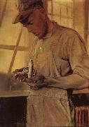 Grant Wood The Product checker USA oil painting artist